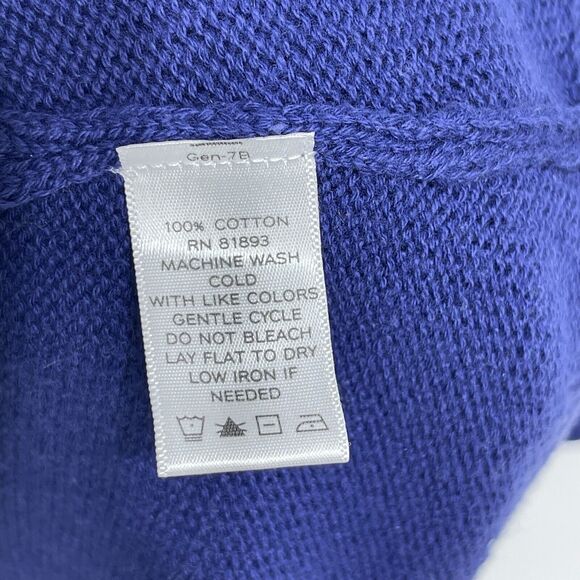 D&Co Women Small Cable Knit Sweater Navy Blue One Button 3/4 Sleeve - Picture 8 of 13